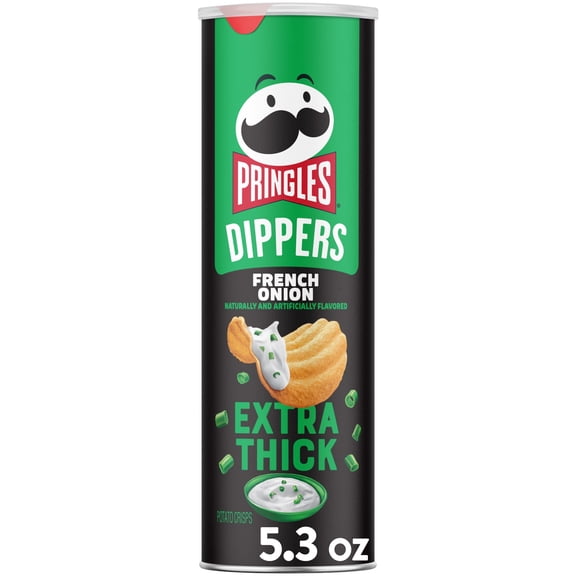 Pringles Dippers French Onion Potato Crisps Chips, Extra Thick, 5.3 oz