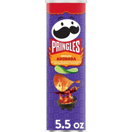 Pringles Enchilada Adobada Potato Crisps Chips, Lunch Snacks, 5.5 oz Canister