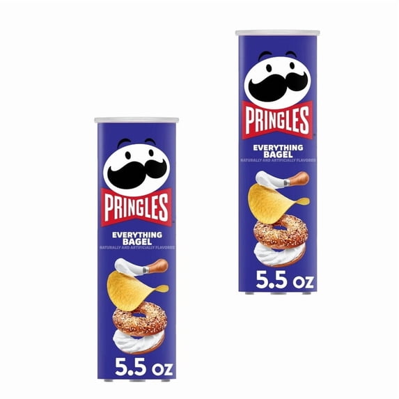 Pringles Everything Bagel Potato Crisps Chips, Lunch Snacks,(2PACK).