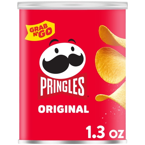 Pringles Original Potato Crisps Chips, Lunch Snacks, 1.3 oz Canister