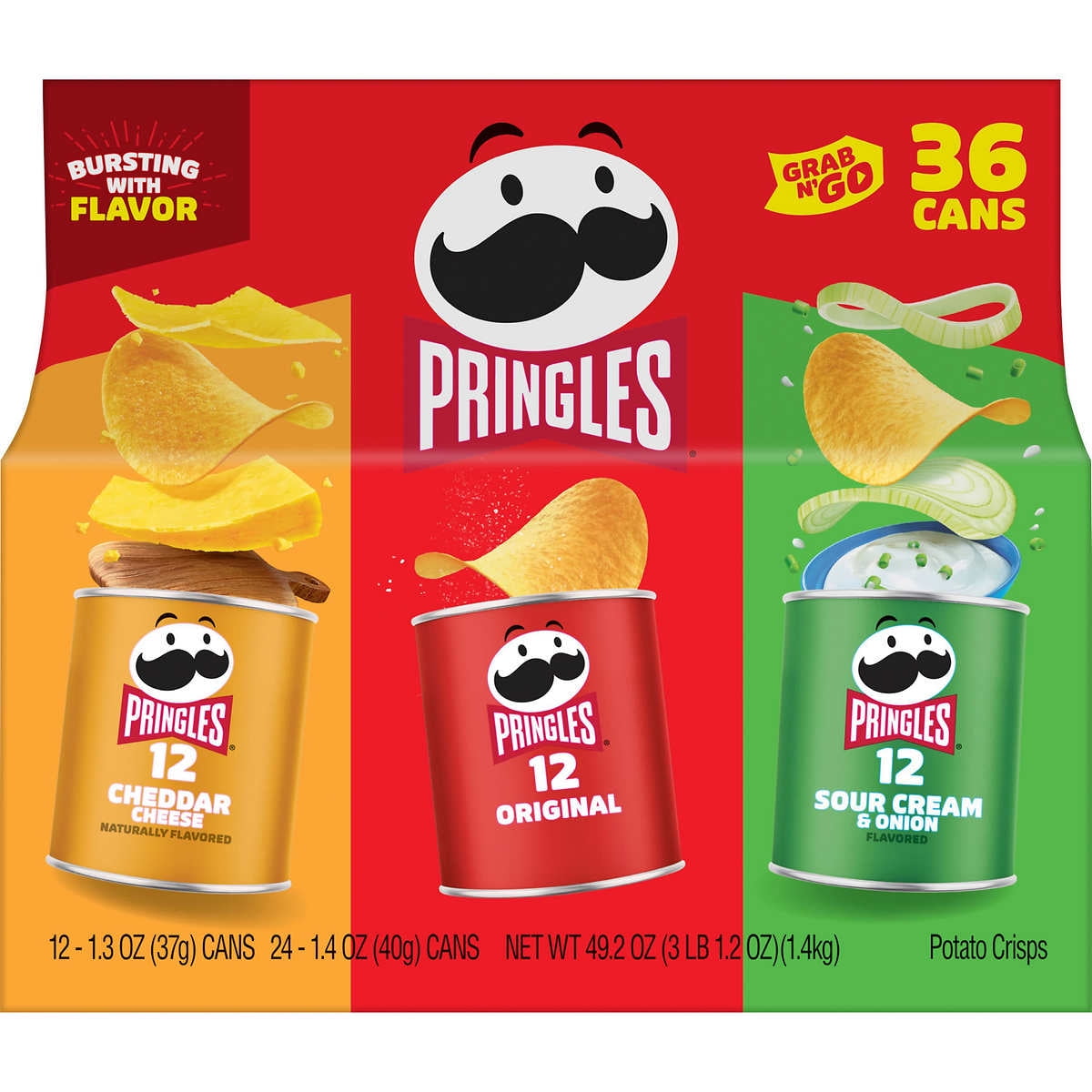 Pringles Grab & Go Potato Crisps, Variety Pack, 36 ct - Walmart.com