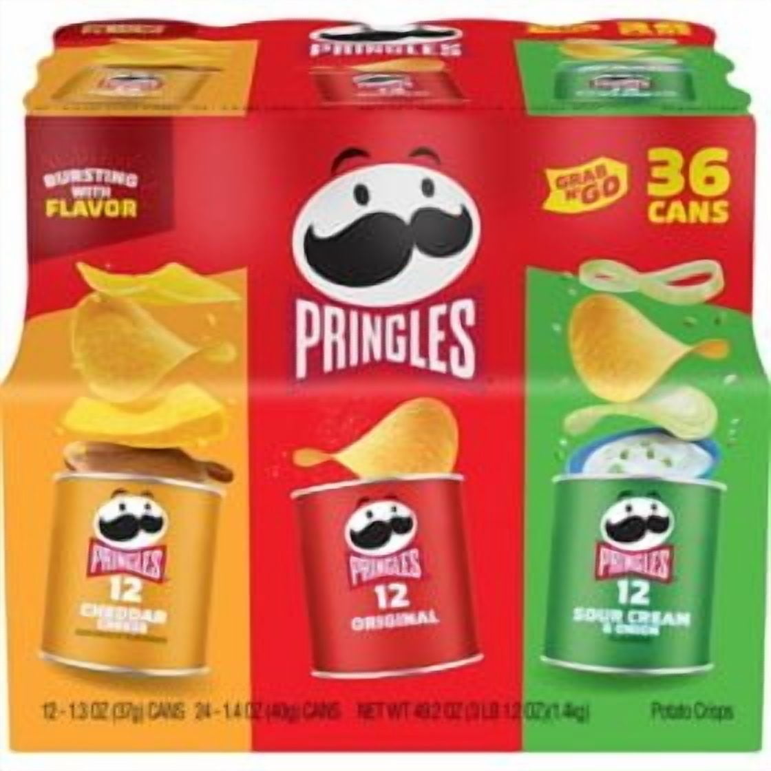 Pringles Grab-n-Go Variety Pack Chips, 36 count.pack of 2