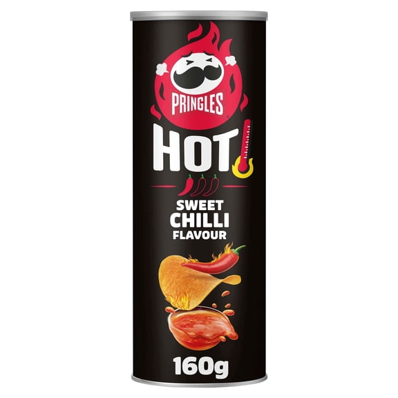 Pringles HOT Sweet Chilli Flavour 160g, Imported from Britain
