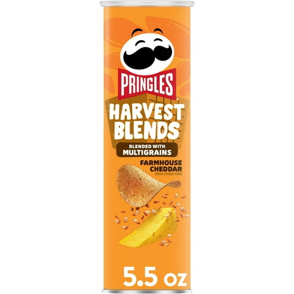 Pringles Harvest Blends Farmhouse Cheddar Potato Crisps Chips, Lunch Snacks, 5.5 oz