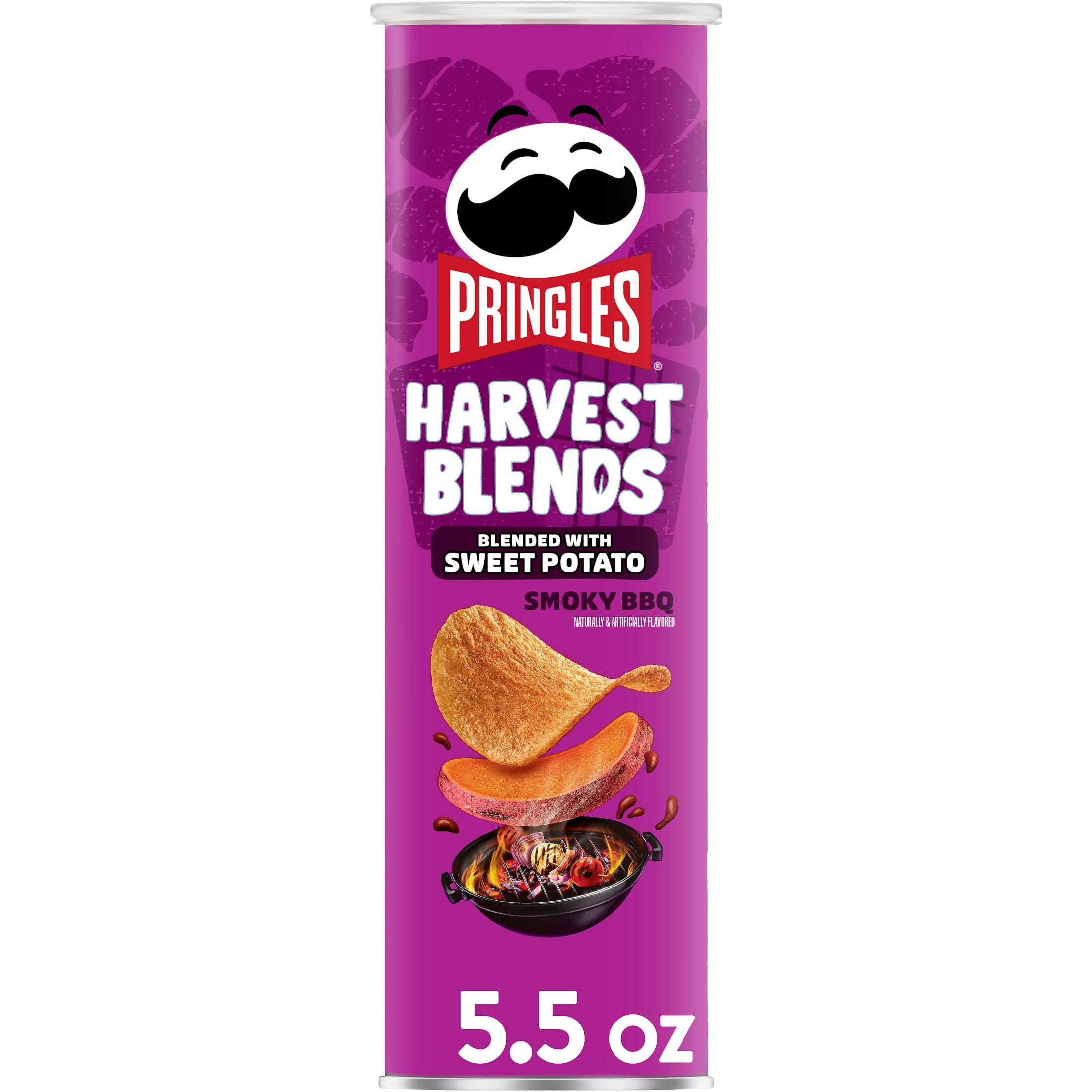Pringles Harvest Blends Smoky BBQ Potato Crisps Chips, Lunch Snacks, 5.5 oz