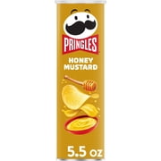 Pringles Honey Mustard Potato Crisps Chips, Lunch Snacks, 5.5 oz Canister