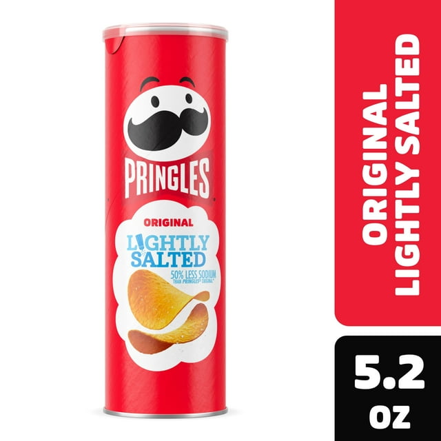 Pringles Lightly Salted Original Potato Crisps Chips, 5.2 oz - Walmart.com