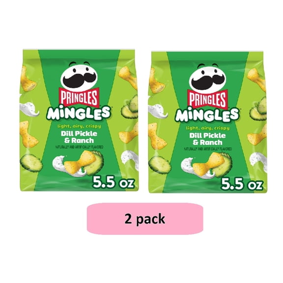 Pringles Mingles Dill Pickle and Ranch Puffed Snacks, Salty Snacks, 5.5 oz 2 pack