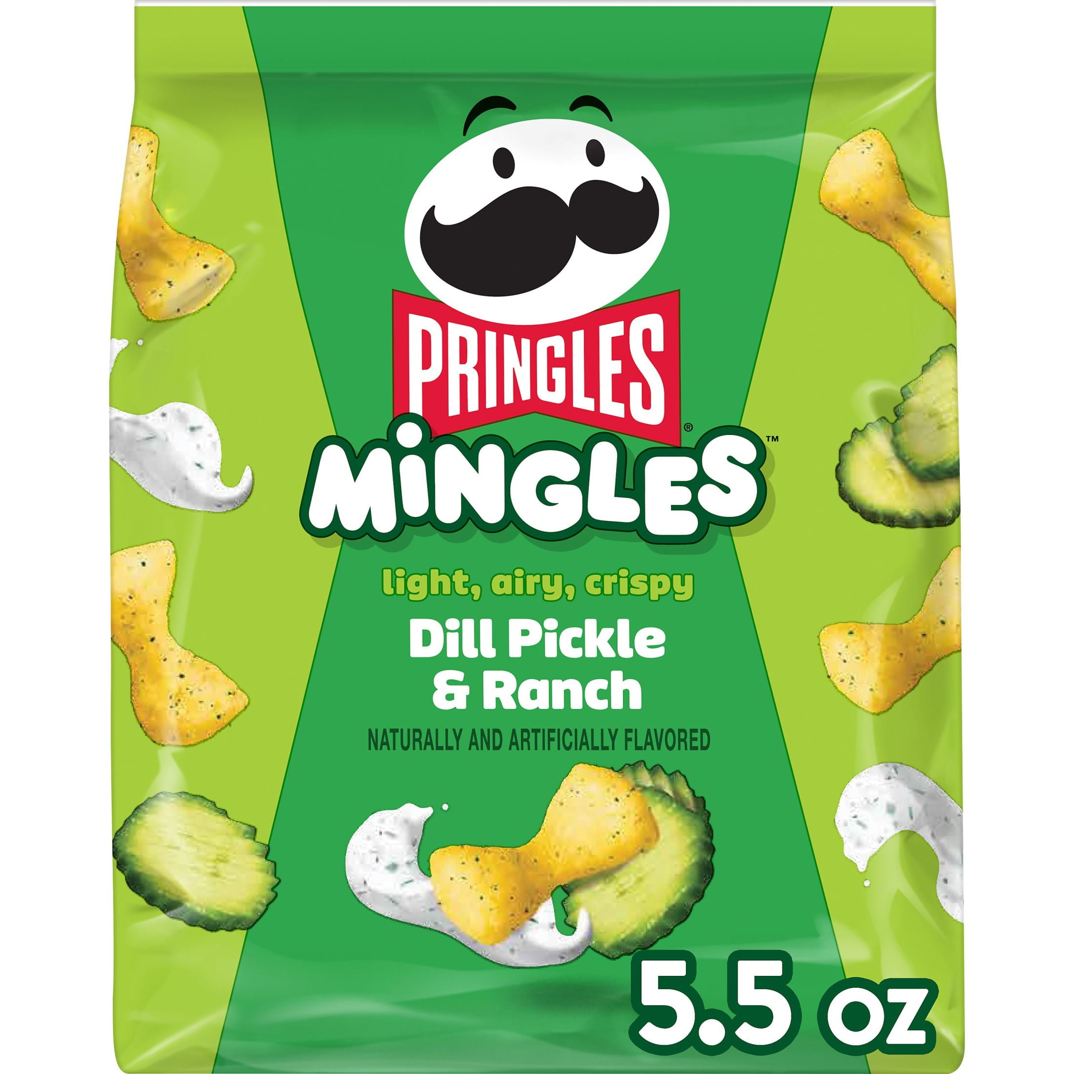 Pringles Mingles Gluten-Free Dill Pickle and Ranch Puffed Snacks, Salty Snacks, 5.5 oz