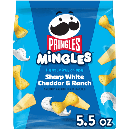 Pringles Mingles Sharp White Cheddar and Ranch Puffed Snacks, Cheese Puffs, 5.5 oz