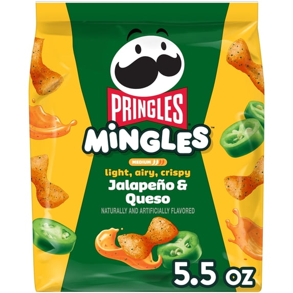 Pringles Mingles Jalapeno and Queso Puffed Snacks, Salty Snacks, 5.5 oz