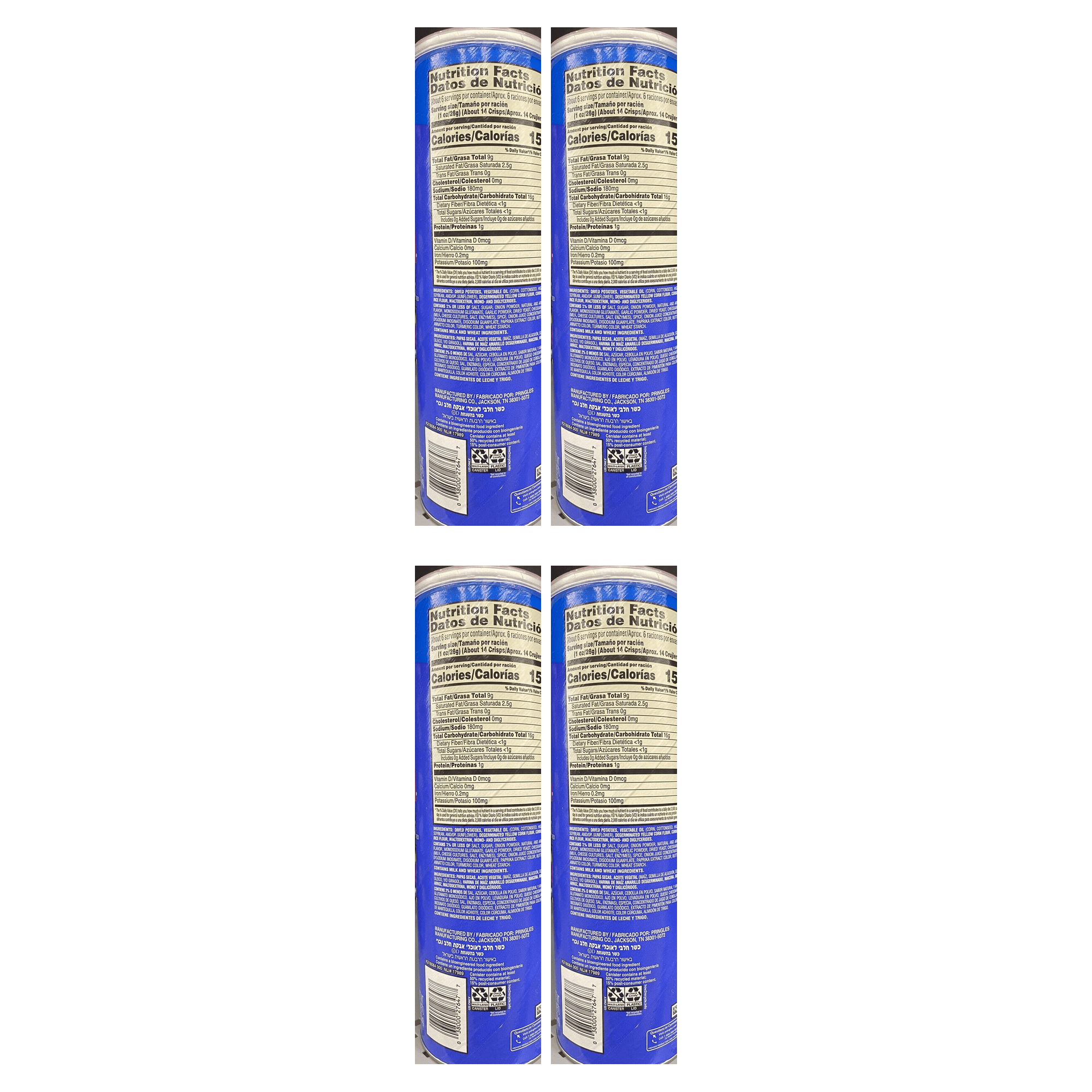 Pringles Philly Cheesesteak Potato Crisps Chips, Lunch Snacks, 5.5 oz (Pack of 4)