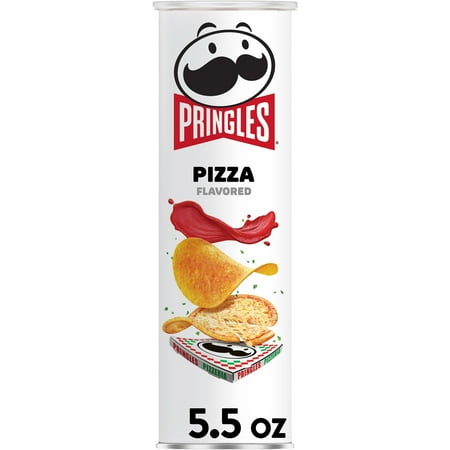 Pack of 2 - Pringles Potato Crisps Chips, Lunch Snacks, On-The-Go Snacks, Pizza, 5.5Oz Can (1 Can) Packaging May Vary