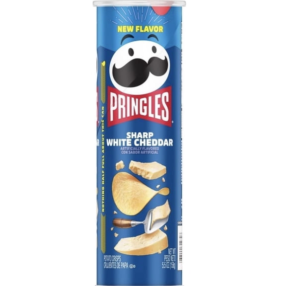 Pringles Potato Chips - 4 cans - Sharp White Cheddar 5.5oz