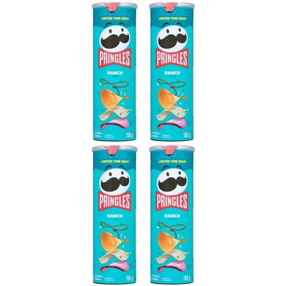Pringles Potato Chips Ranch 156g (4 Pack)