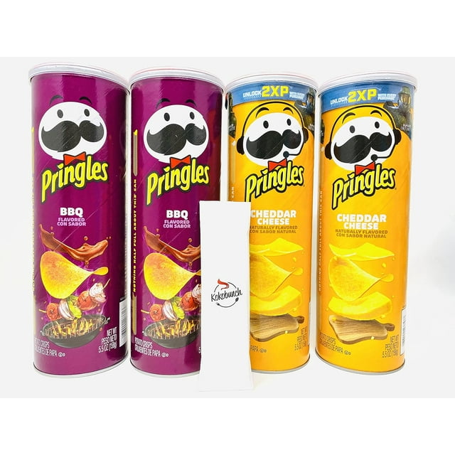 Pringles Potato Chips Variety Pack BBQ Cheddar Snack Packs Bundle with