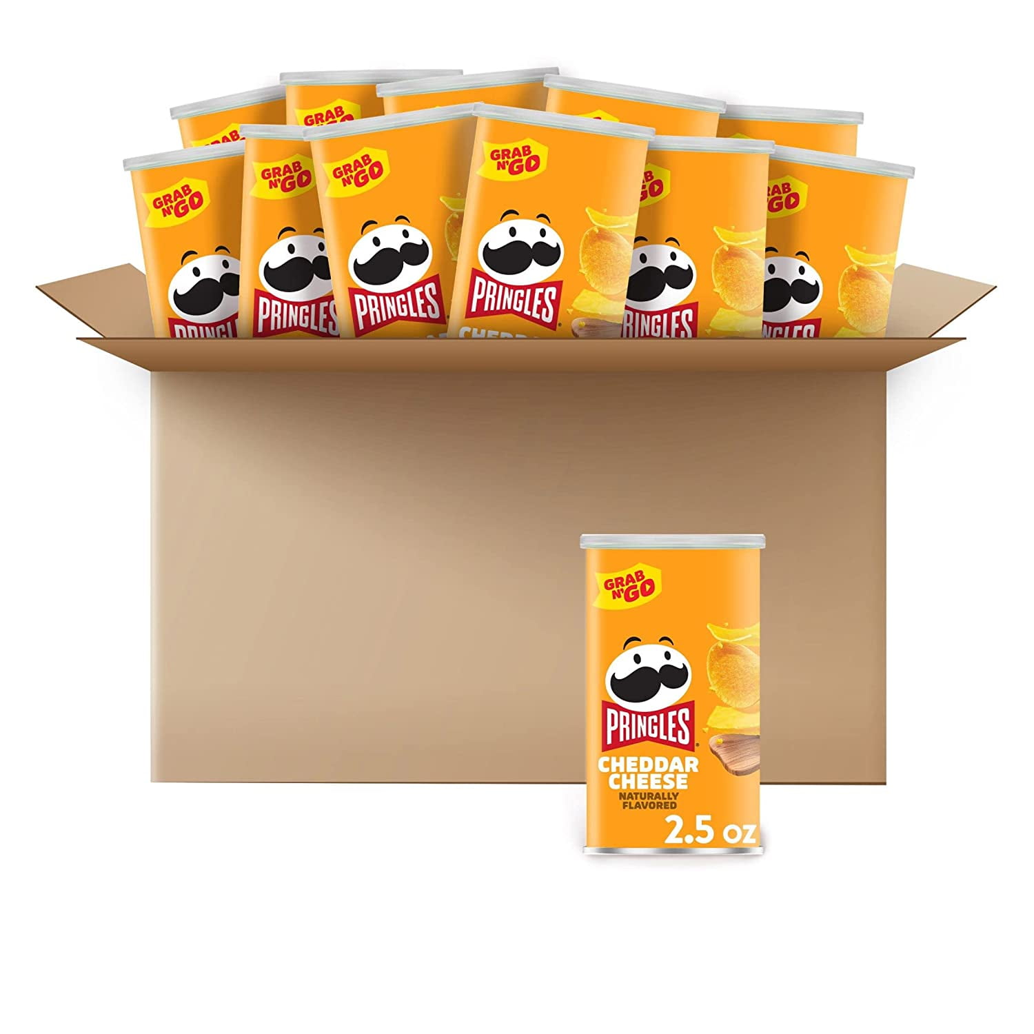 Pringles Potato Crisps Chips, Cheddar Cheese 2.5oz (12 Count) - Walmart.com