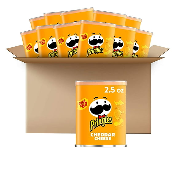 Pringles Potato Crisps Chips, Cheddar Cheese 2.5oz (12 Count)