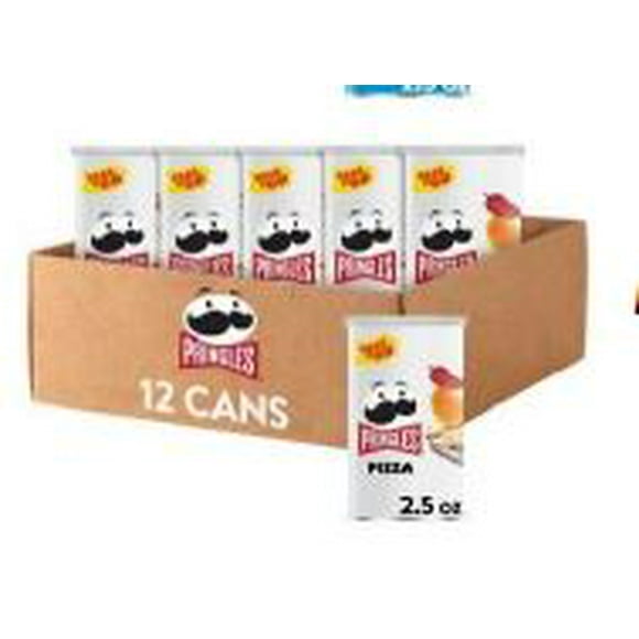 Pringles Potato Crisps Chips, Grab N' Go Cans, Pizza, 2.5oz Cans (Pack of 12)