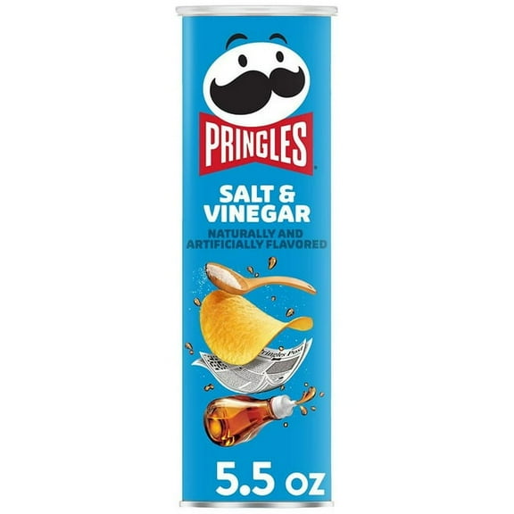 Pringles Potato Crisps Chips Salt and Vinegar 5.5 oz Pack of 2