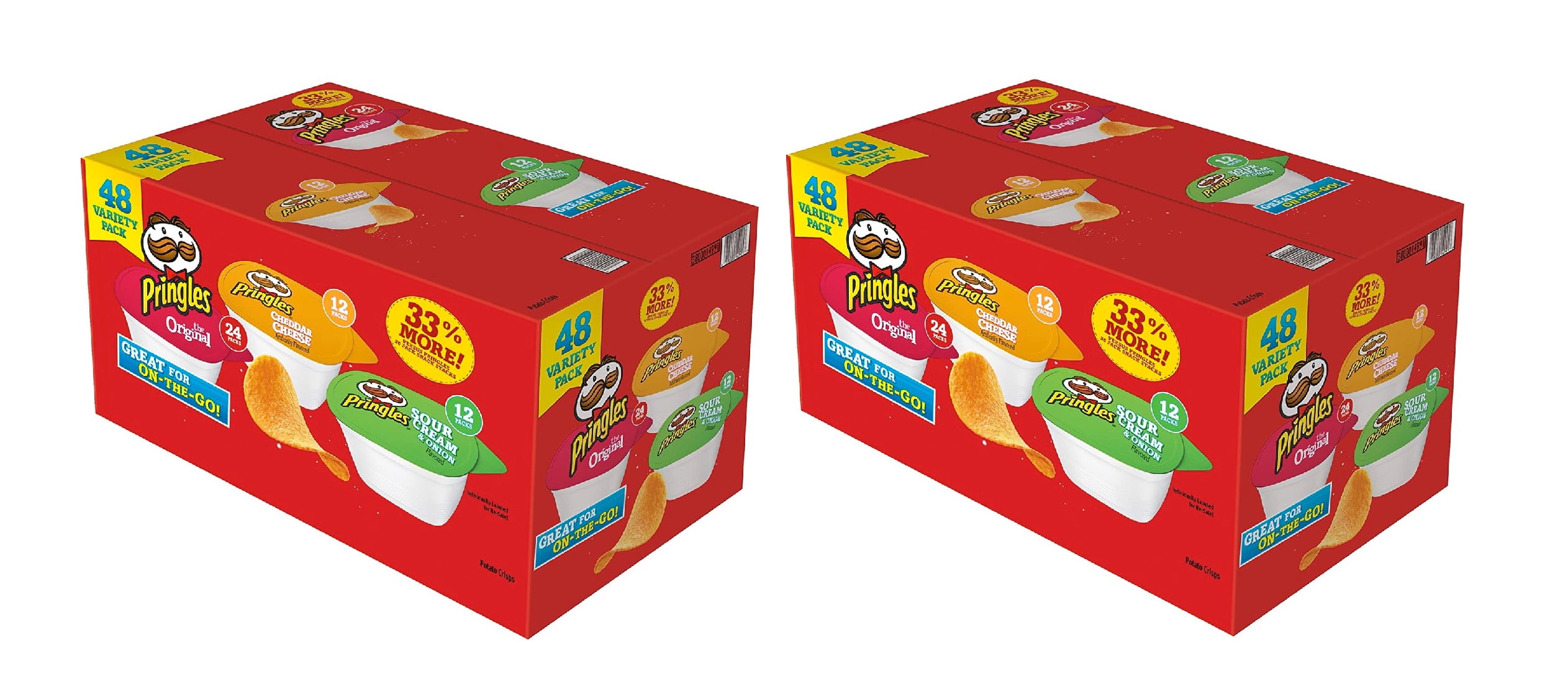 Pringles Potato Crisps Chips, Variety Pack, Snacks Stacks (33.8 oz. box, 48 ct.) 2PK
