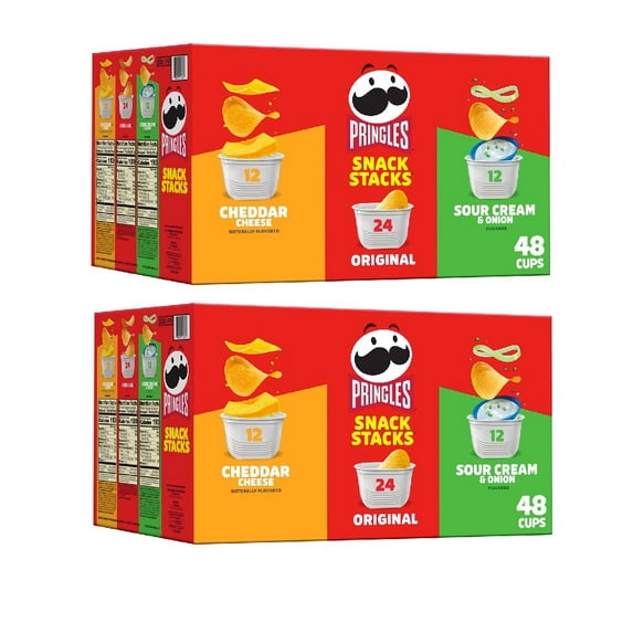 Pringles Potato Crisps Chips, Variety Pack, Snacks Stacks (33.8 oz. box, 48 ct.) 2PK