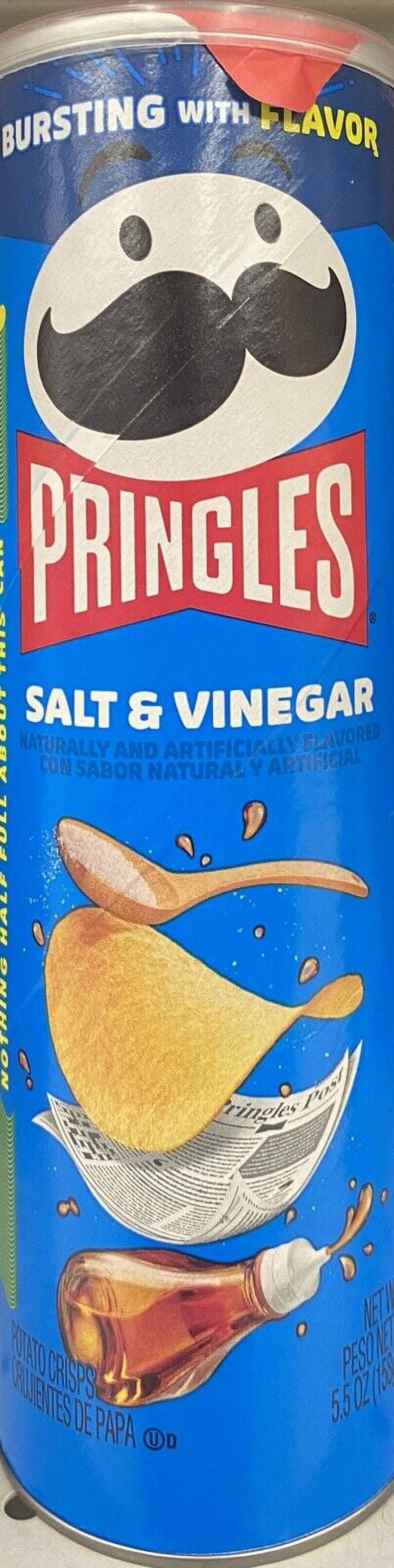 Pringles SALT & VINEGAR Flavored Potato Chips Crisps 5.5 oz Can NEW ...