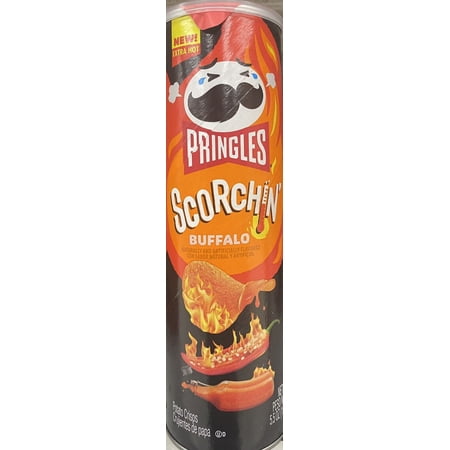 Pringles SCORCHIN BUFFALO Flavored Potato Chips Snack Crisps 5.5 oz Can FREE SHP