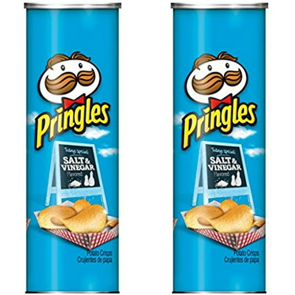 Pringles Salt And Vinegar Potato Crisps, 5.5 Oz (Pack Of 2)