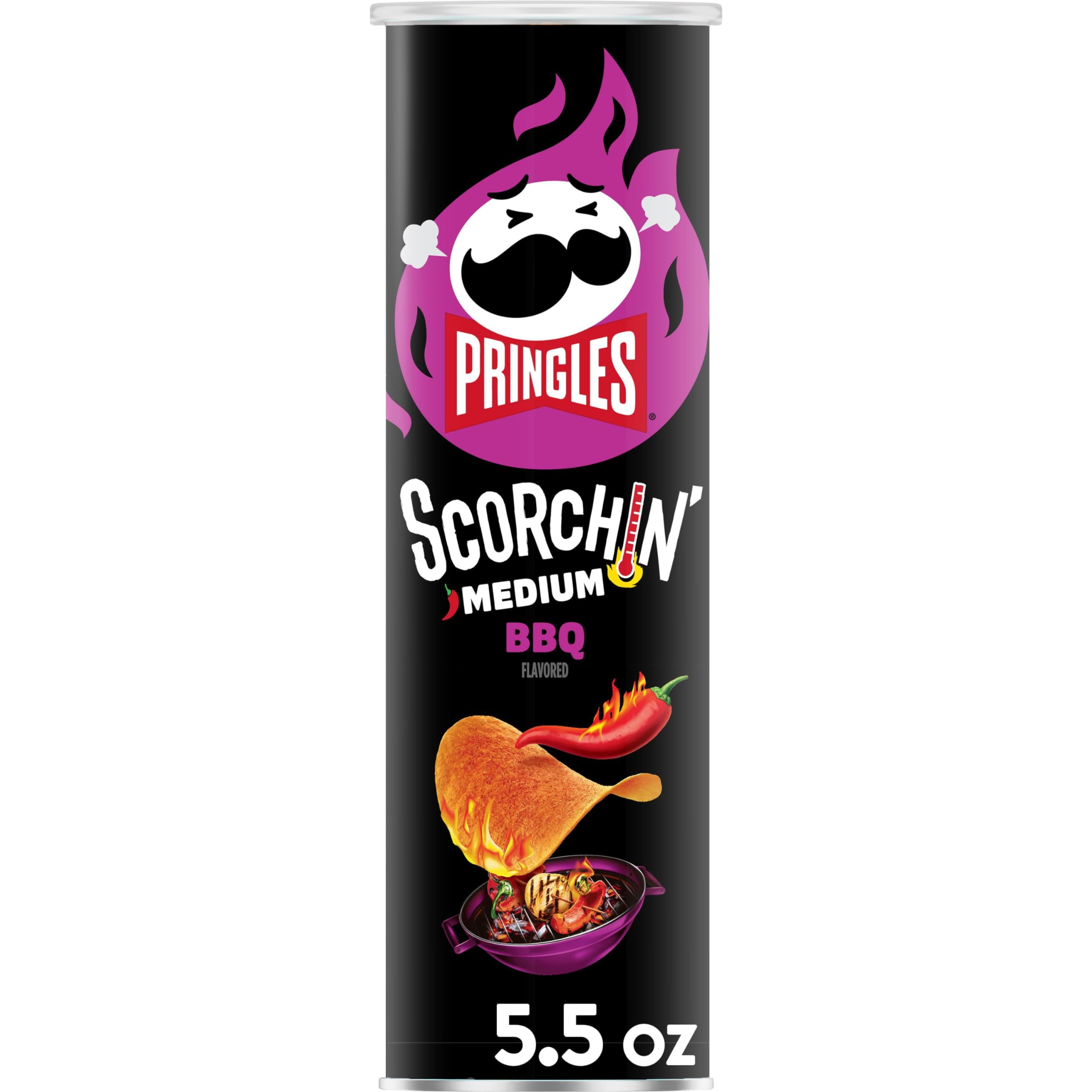 Pringles Scorchin' BBQ Potato Crisps Chips, 5.5 oz 2pk