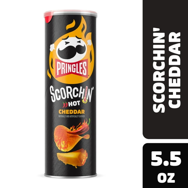 Pringles Scorchin' Cheddar Potato Crisps Chips, 5.5 oz - Walmart.com