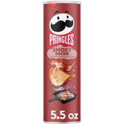 Pringles Smoky Bacon Potato Crisps Chips, Lunch Snacks, 5.5 oz Canister