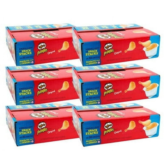 Pringles Snack Stacks Chips, Original - 32-Pack (6/Case) | Convenient, Portable Stacks of Classic Pringles