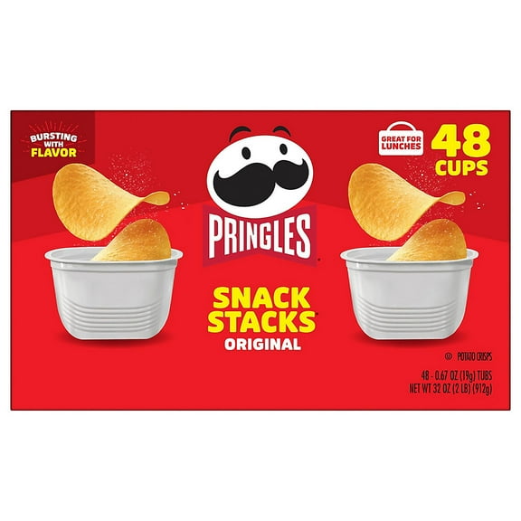 Pringles Snack Stacks Potato Crisps Chips, Original Flavor (0.67 oz., 48 ct.)