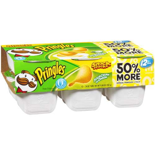 Pringles Snack Stacks Sour Cream & Onion Potato Crisps, 8.88 Oz., 12 Count