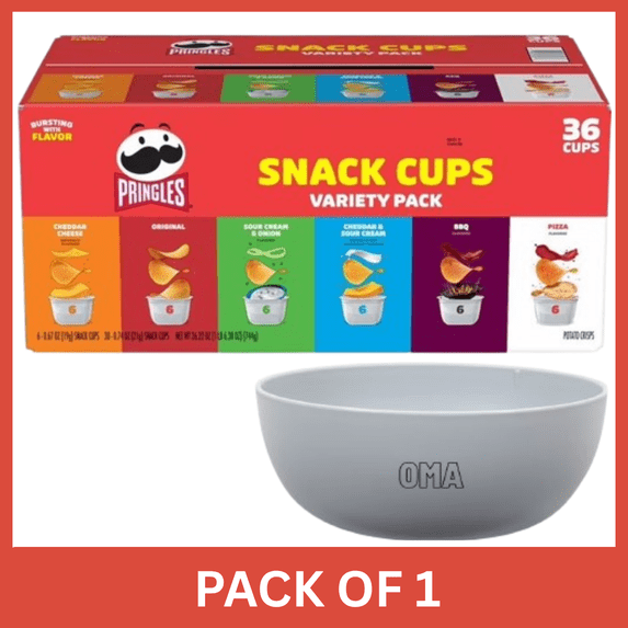 Pringles Snack Stacks Variety Pack Chips, 0.67 oz (36 Count) with Bowl