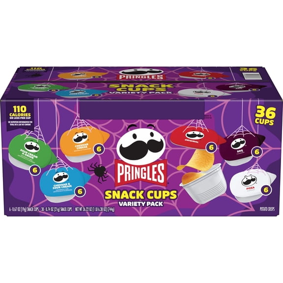 PRINGLES 6 FLAVORS VARIETY SNACK PACKS 36 CUP