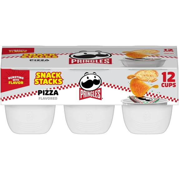 Pringles Pizza Potato Crisps Chips, Lunch Snacks, 12 Count