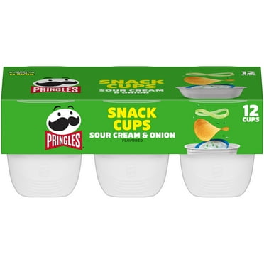 Pringles Sour Cream and Onion Potato Crisps Chips, Lunch Snacks, 12 Count