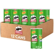 Pringles Potato Crisps Chips, Lunch Snacks, Office and Kids Snacks, Grab N' Go, Sour Cream and Onion (12 Cans)