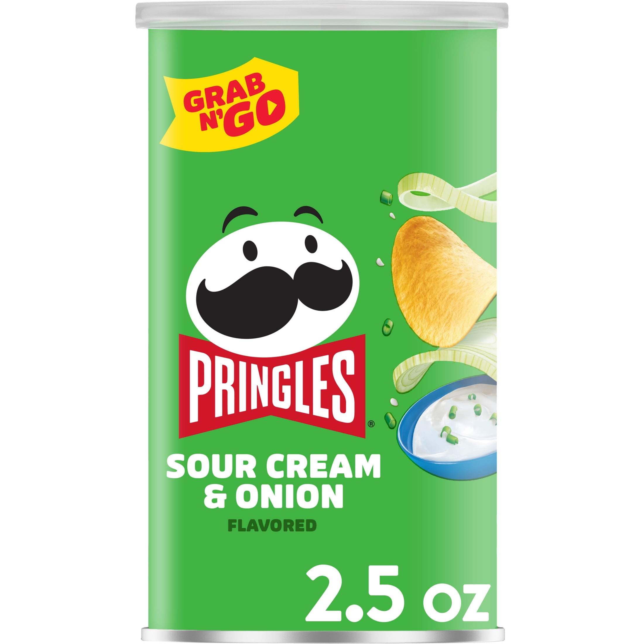 Pringles Potato Crisps Chips Sour Cream & Onion Flavored Single Serve Grab N Go - 2.5 Oz