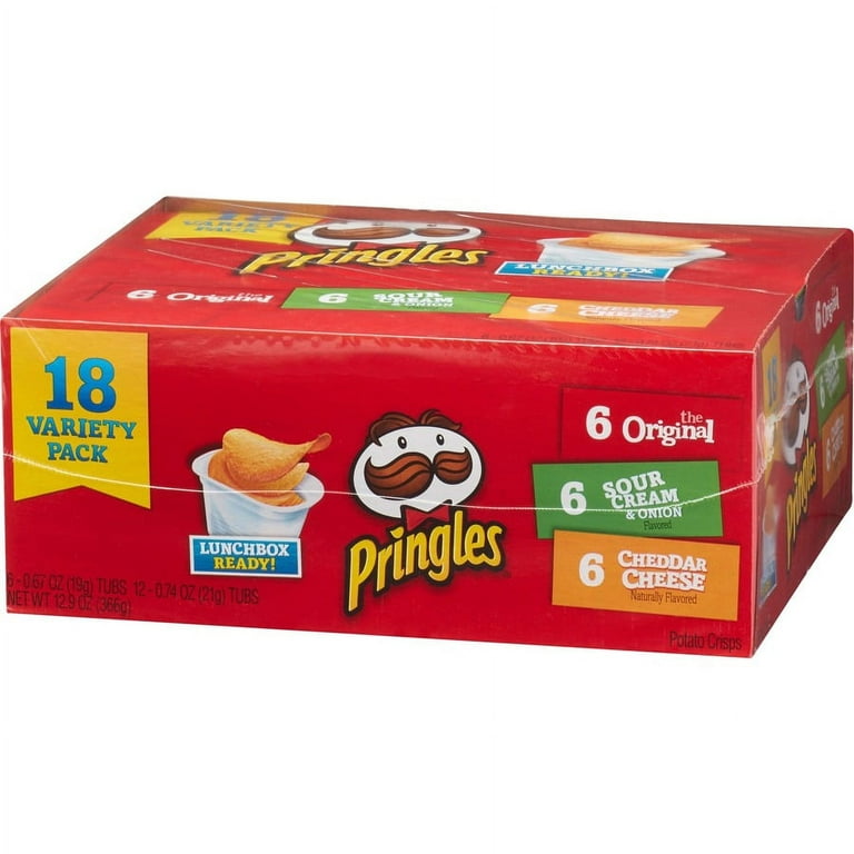 Pringles® Variety Pack - Original, Sour Cream, Cheddar Cheese - Tub - 1 -  18 / Box