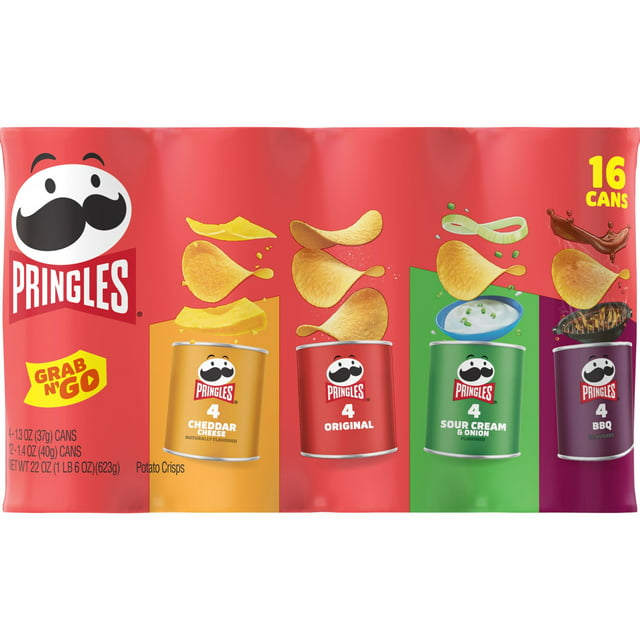 Pringles Variety Pack Potato Crisps Chips, 22 oz, 16 Count - Walmart.com