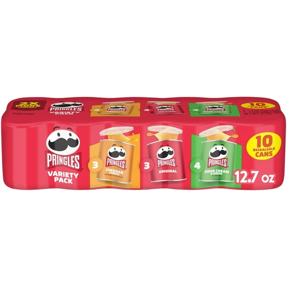 Pringles Variety Pack Potato Crisps Chips, Lunch Snacks, 10 Count
