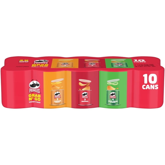 Pringles Variety Pack Potato Crisps Chips, Lunch Snacks, 10 Count