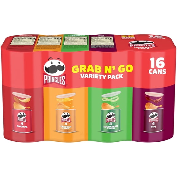 Pringles Variety Pack Potato Crisps Chips, Lunch Snacks, 16 Count