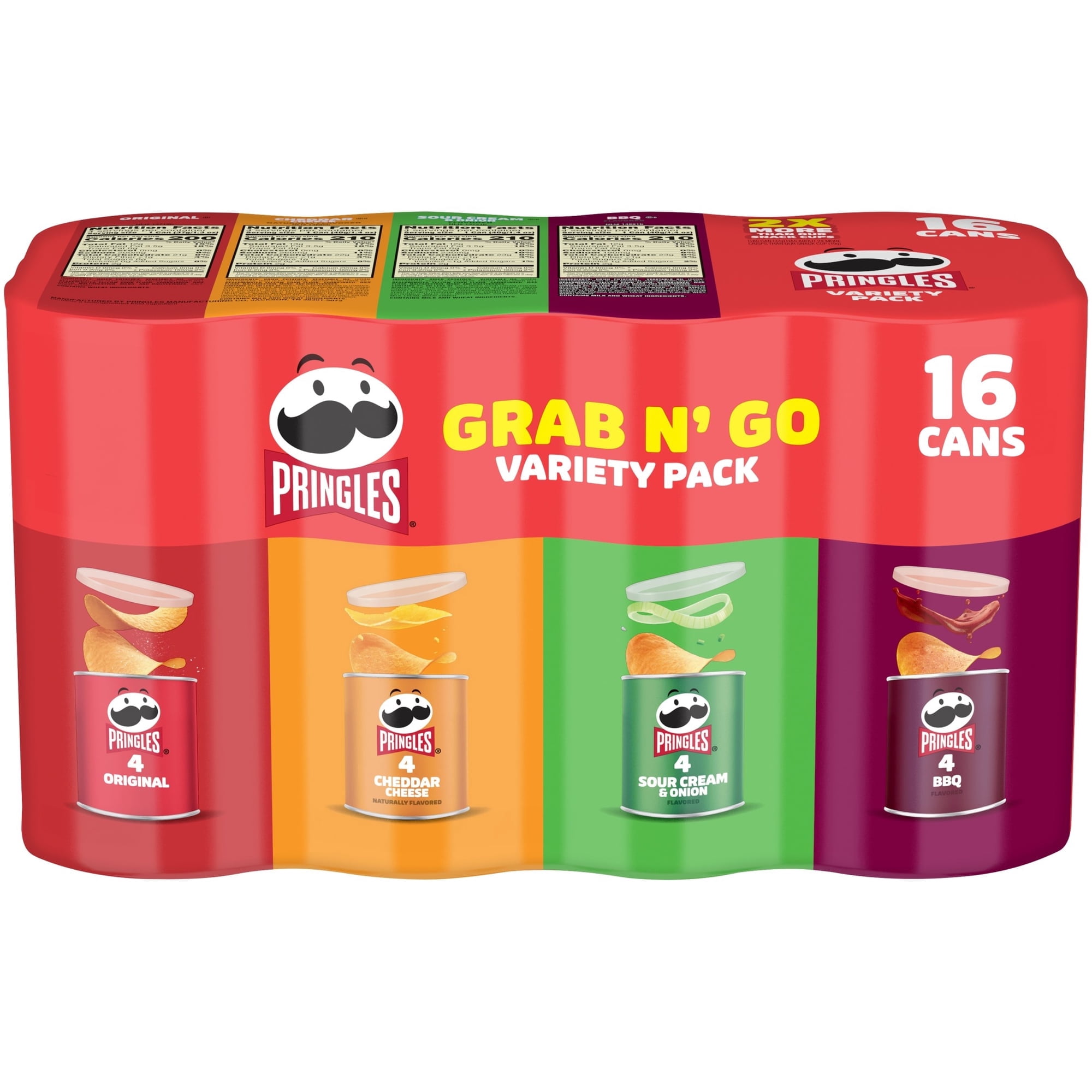 Pringles Variety Pack Potato Crisps Chips, Lunch Snacks, 16 Count