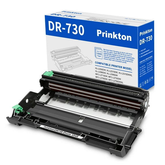 Prinkton DR-730 Drum Unit Replacement for Brother DR 730 DR730 DR760 DR 760 for Use in DCP-L2550DW MFC-L2710DW HL-L2390DW(1 Pack)