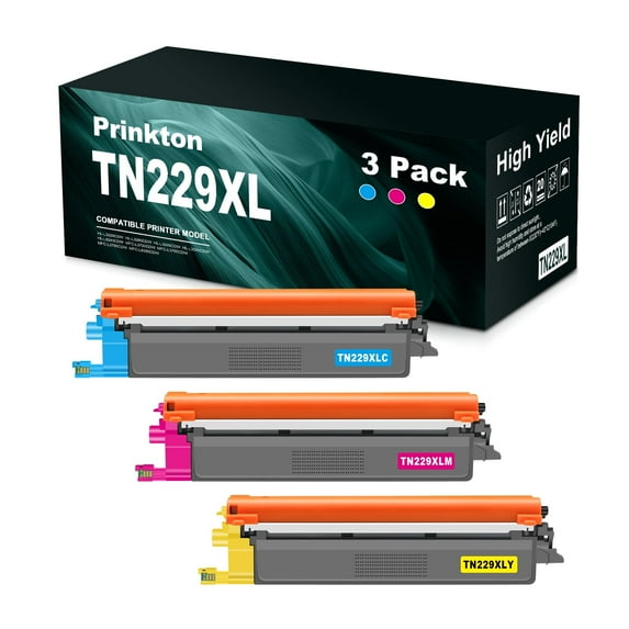 Prinkton TN229XL Toner Cartridge for Brother 229 TN229 TN-229 TN 229XL 229XXL for MFC-L3780CDW HL-L3280CDW MFC-L3720CDW HL-L3220CDW HL-L3300CDW Printer (C M Y,3Pack)