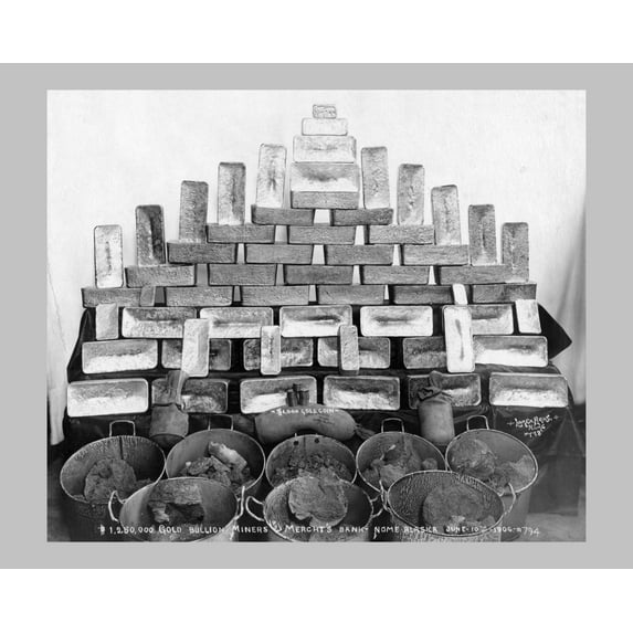 Print: $1,250,000 In Gold Bullion At Miners And Merchants Bank, 1906